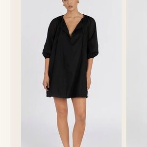 DISSH Black Tie-Front Top